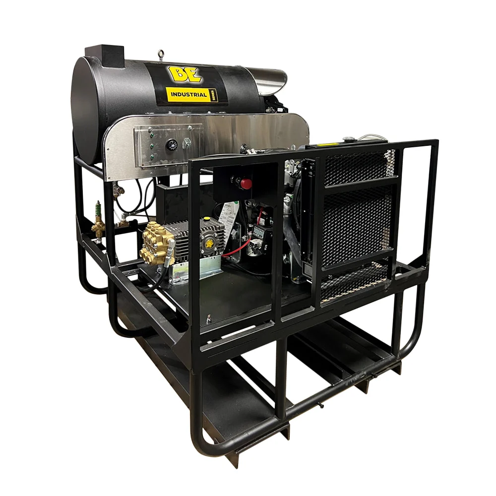 3,500 PSI 8 GPM Hot Water Diesel Pressure Washer Skid with General Triplex Pump - 5835DG