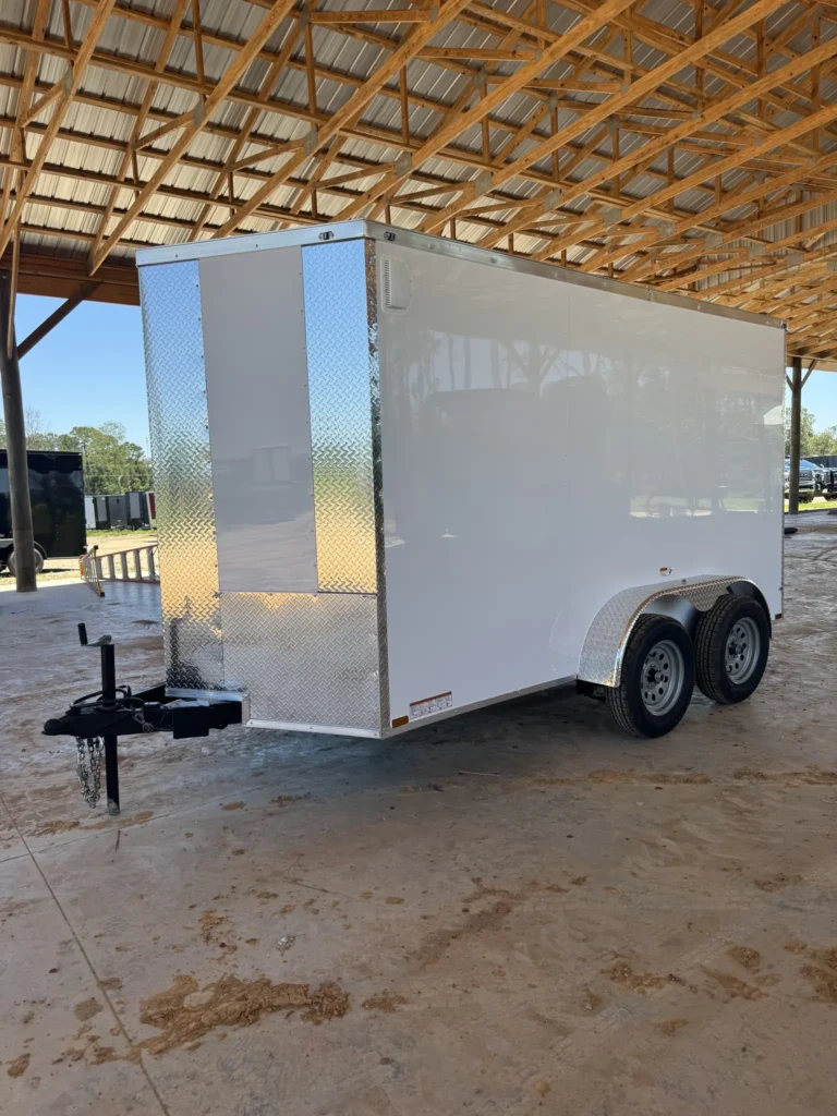 6x12 Tandem Axle White Enclosed Cargo Trailer – Collins Custom Cargo