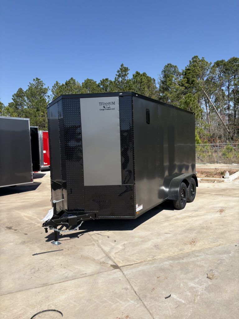 7x14 Tandem Axle Charcoal Blackout Enclosed Cargo Trailer – Titanium Cargo