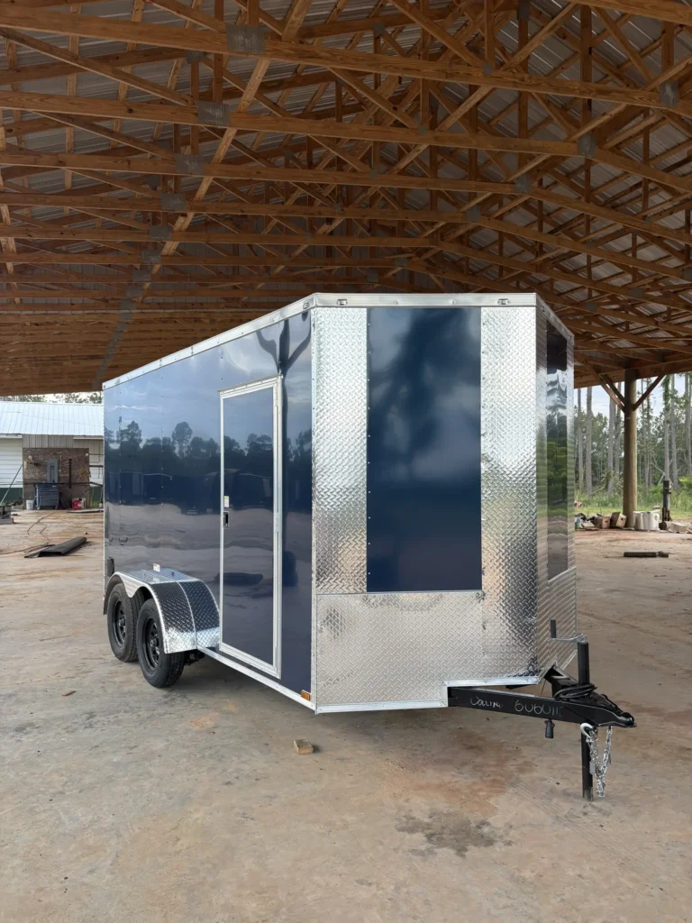 7x14 Tandem Axle Indigo Blue Enclosed Cargo Trailer – Collins Custom Cargo