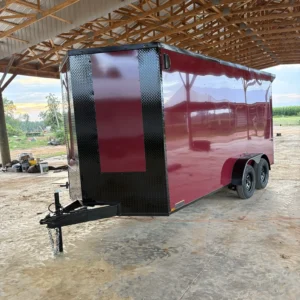 7x16 Tandem Axle Brandy Wine Blackout Enclosed Cargo Trailer – Collins Custom Cargo