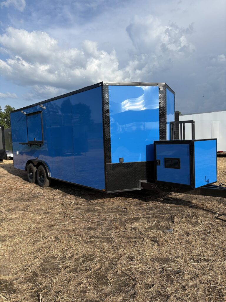 8.5x20 Hook and Line Cargo Pepsi Blue Enclosed Concession Trailer for Sale