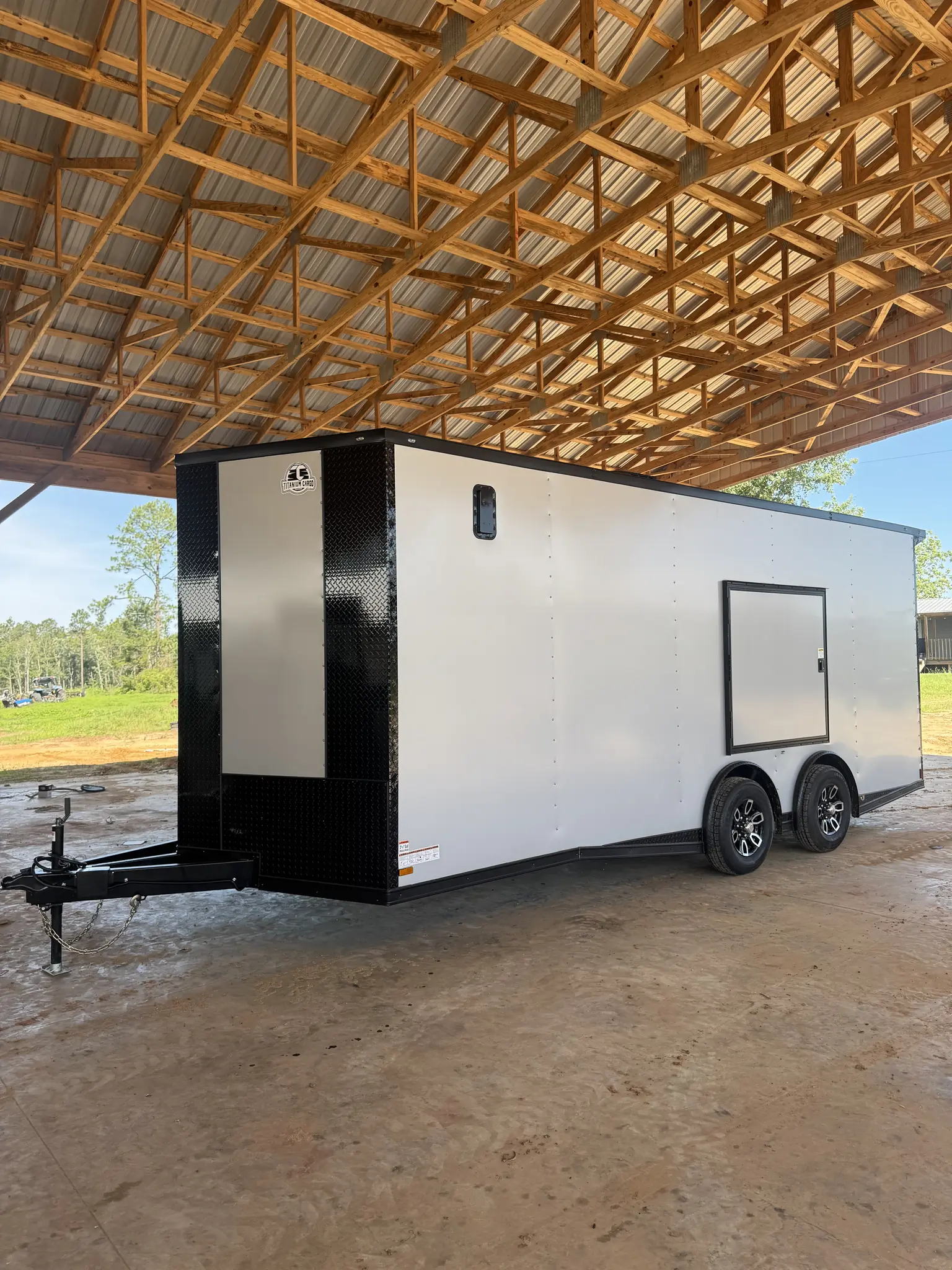 8.5x20TA2 Titanium Cargo Silver Blackout Race Trailer for Sale