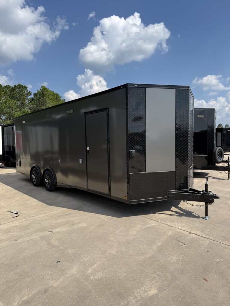 8.5x24 Titanium Cargo Charcoal Blackout Race Trailer for Sale