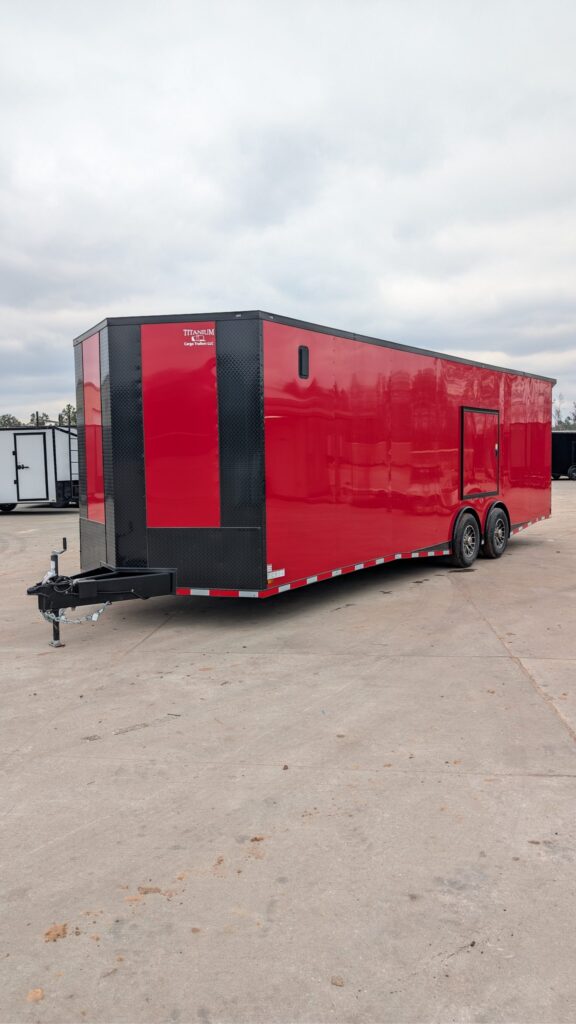 8.5x28TA Titanium Cargo Red Blackout Enclosed Cargo Trailer for Sale