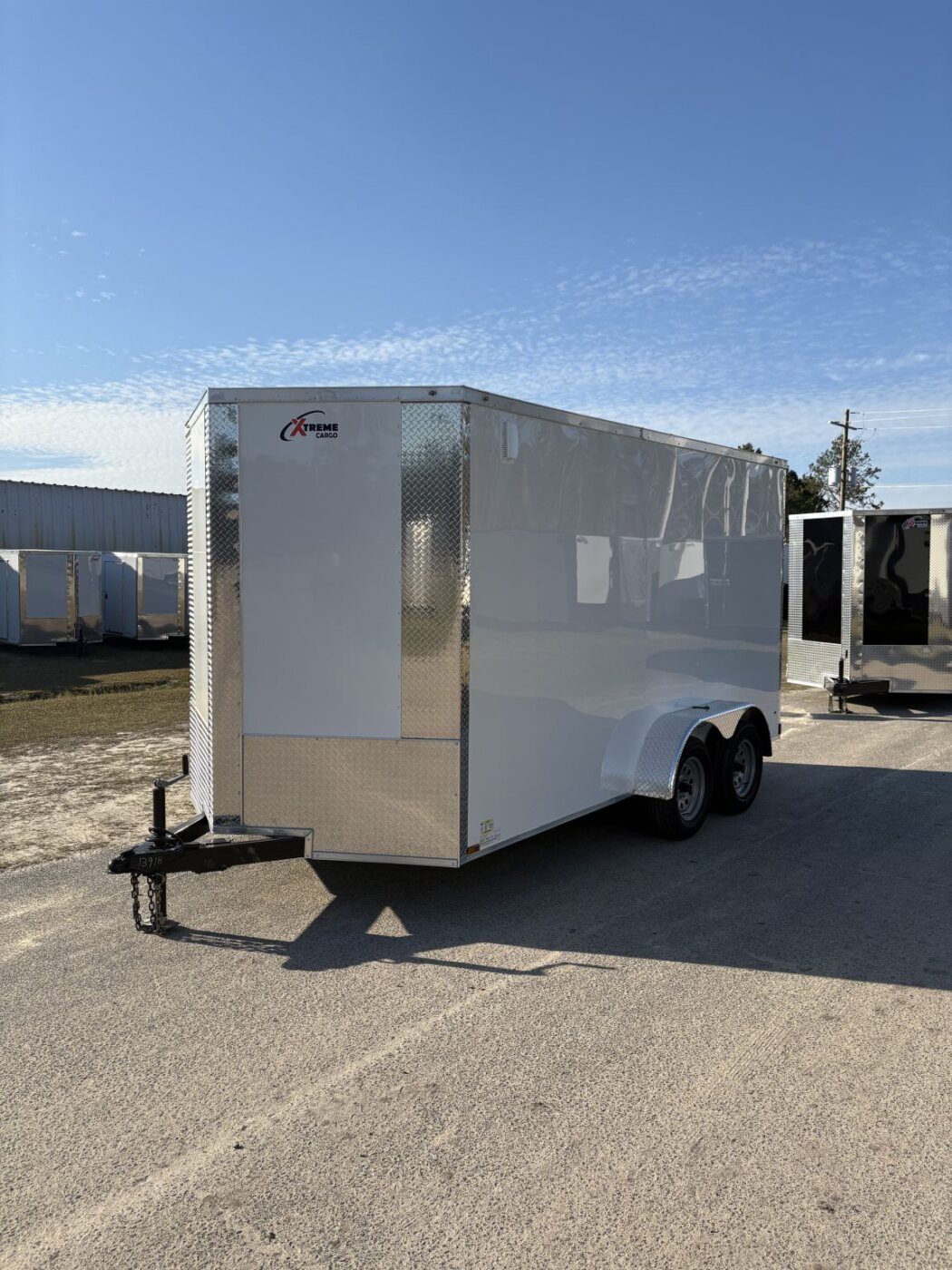 white chrome trim Enclosed Cargo Trailer side view