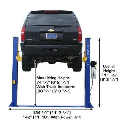Atlas 9KBPX 9,000 lb Baseplate 2 Post Lift w/ LMA Combo - Image 4