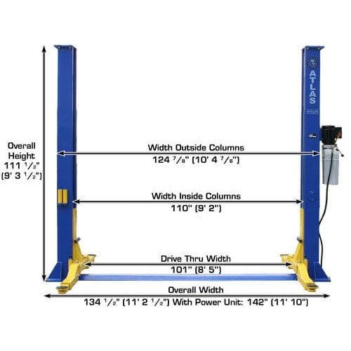 Atlas 9KBPX 9,000 lb Baseplate 2 Post Lift w/ LMA Combo - Image 6