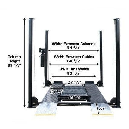 Atlas Garage PRO8000EXT 8,000 lb Extra Tall 4-Post Lift - Image 6
