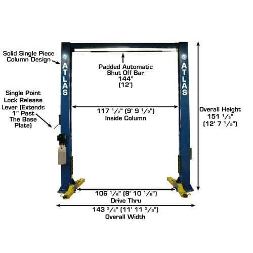 Atlas OHX10000X 10,000 lb Extra Tall 2-Post Lift - Image 9