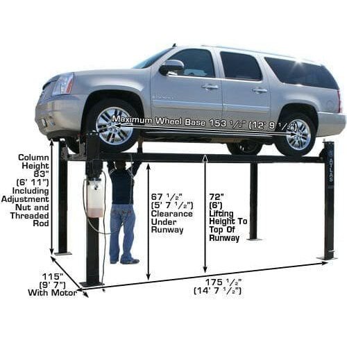 Atlas PRO8000 4 Post Lift + RJ35 Sliding Jacks Combo - Image 7
