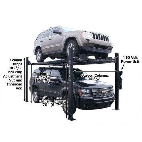 Atlas PRO8000EXT 4 Post Lift + RJ35 Sliding Jacks Combo - Image 3