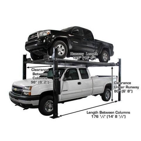 Atlas PRO8000EXT-L 4 Post Lift + RJ35 Sliding Jacks Combo - Image 4