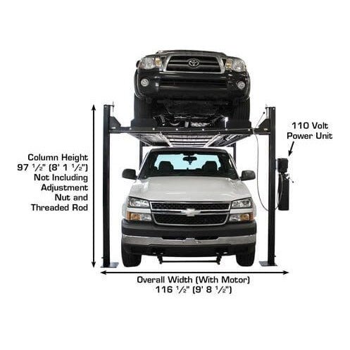 Atlas PRO8000EXT-L 4 Post Lift + RJ35 Sliding Jacks Combo - Image 5