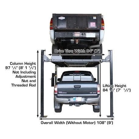 Atlas PRO8000EXT-L 4 Post Lift + RJ35 Sliding Jacks Combo - Image 6