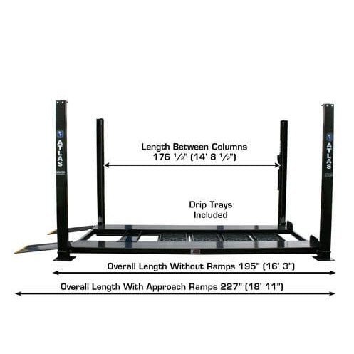 Atlas PRO8000EXT-L 4 Post Lift + RJ35 Sliding Jacks Combo - Image 11