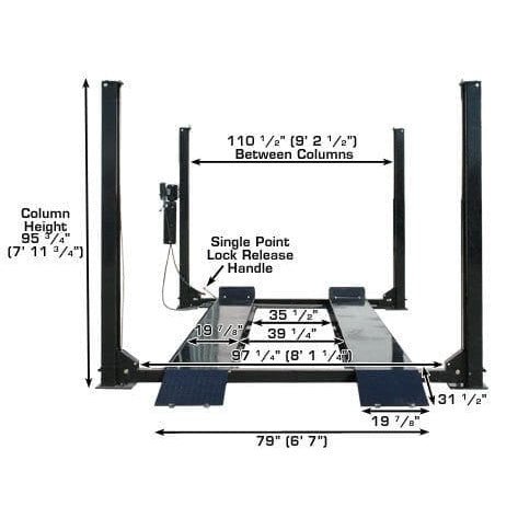 Atlas PRO9000 4 Post Lift + RJ35 Sliding Jacks Combo - Image 9