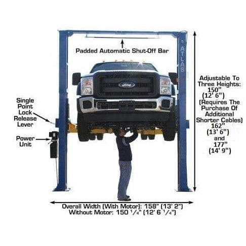 Atlas PV15PX 15,000 lb Overhead 2-Post Lift - Image 3