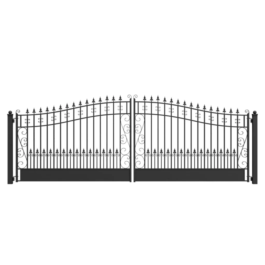 Chery Industrial 18’ x 6’ Steel Dual Swing Driveway Gate Venice‑Style