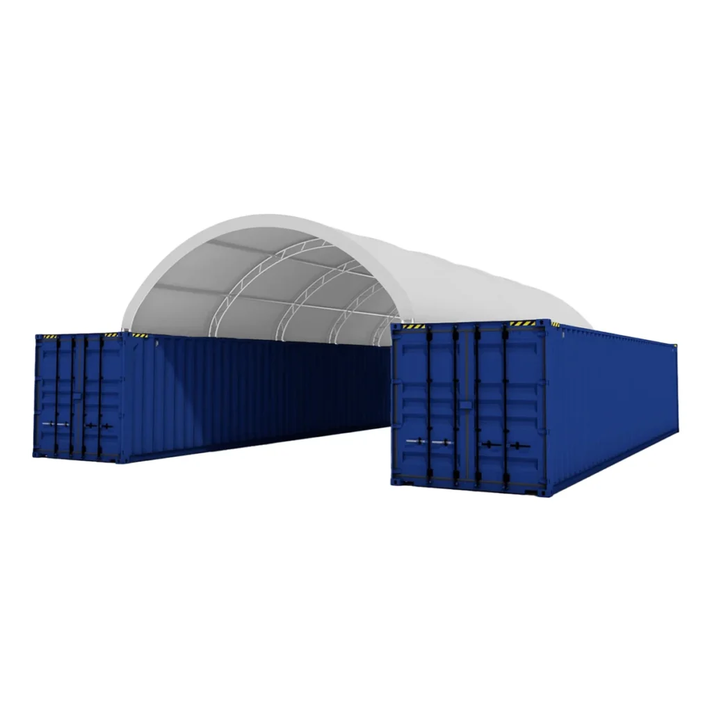 Chery Industrial Fortified Double Truss Container Shelter 20′ W × 40′ L × 6.6′ H