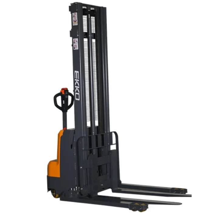 Ekko 3,000 lb Electric Straddle Stacker – Max Lift Heights (118" or 138") | EB14C-118