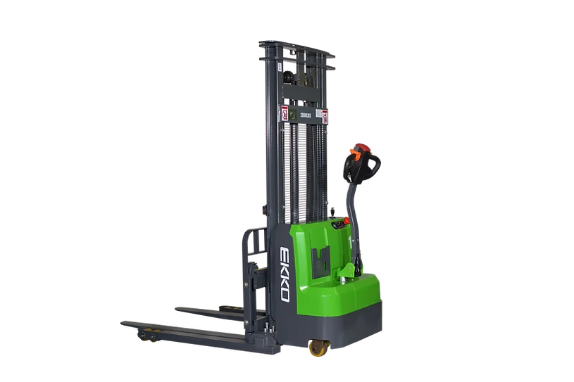 EKKO Lithium Straddle Stacker 3000 lb. Capacity 138" Height, Side Shift EB14CS-138Li