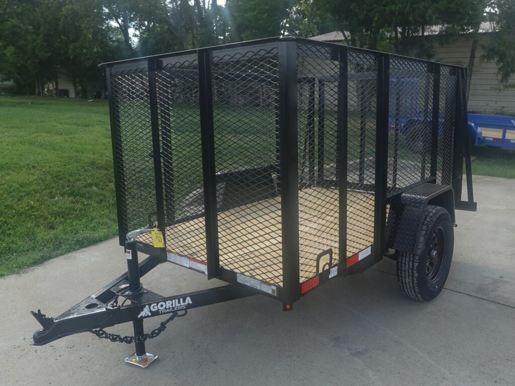5x8 Straight Deck Utility Trailer with 4ft Mesh Side 3500lb Axle