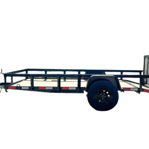 6.4×12 Powder Coated Dovetail Utility Trailer With Gate 3500lb Axle