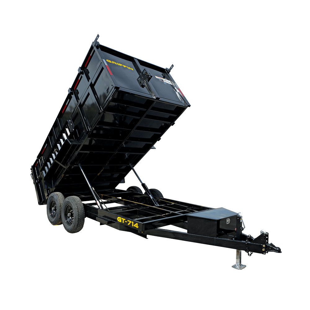 7x14 Hydraulic Dump Trailer with 4ft Sides (2) 7K Axles 14k GVWR