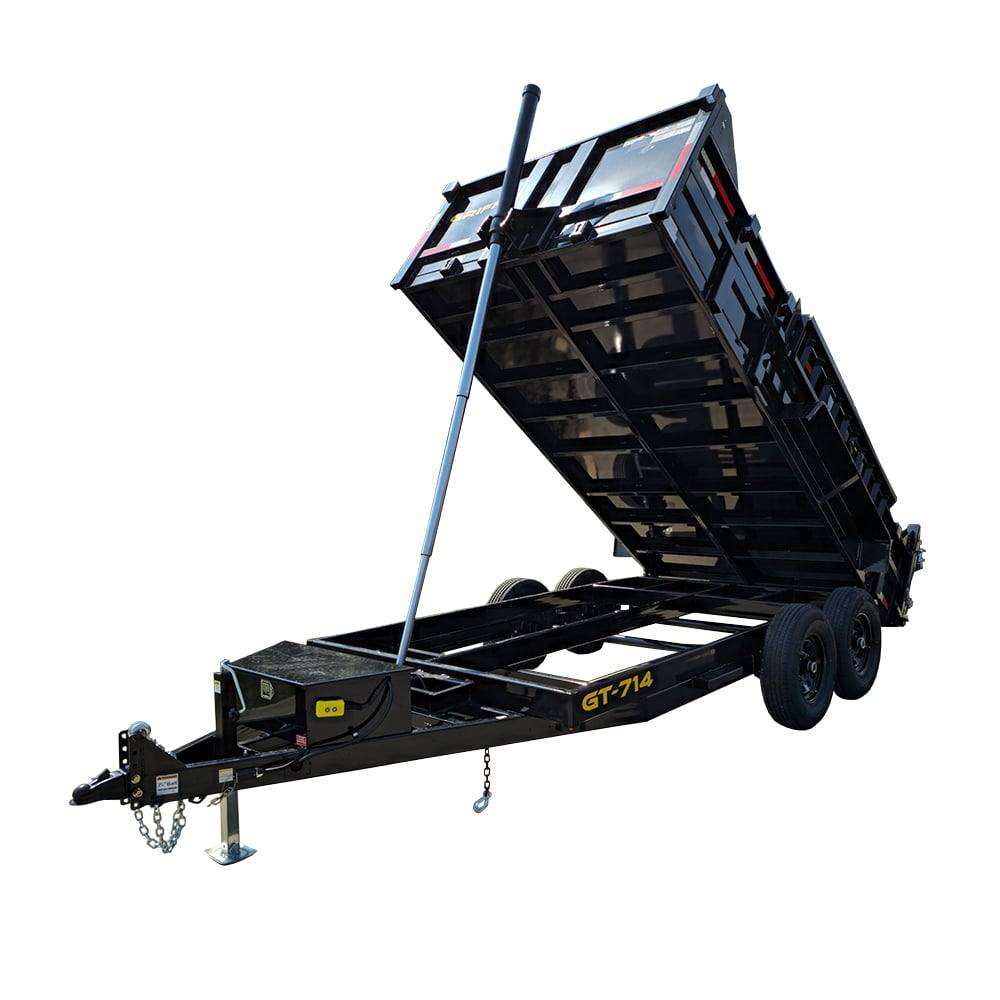 7x14 Telescopic Hydraulic Dump Trailer with 2ft Sides (2) 7K Axles 14K GVWR