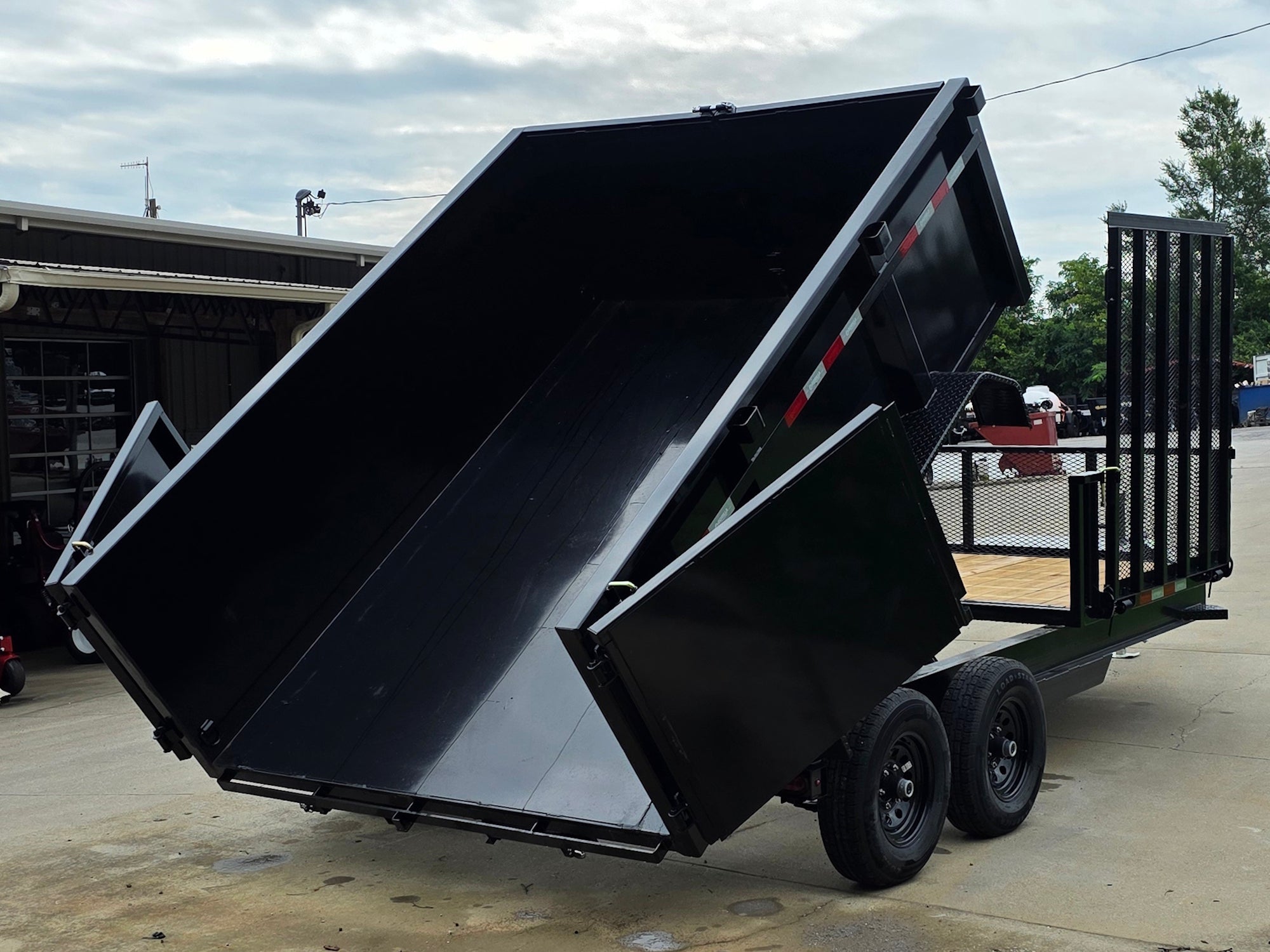 7x16 IBeam Hybrid Hydraulic Dump Trailer with 2ft Sides (2) 6K Axles - Image 5