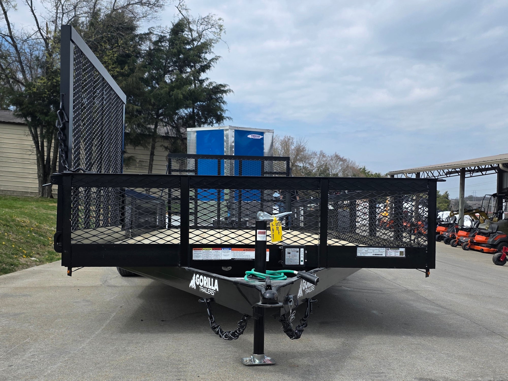 7x20 Powder Coated Utility Trailer with Side Gate and 18" Mesh (2) 5,200lb Axles - Image 2