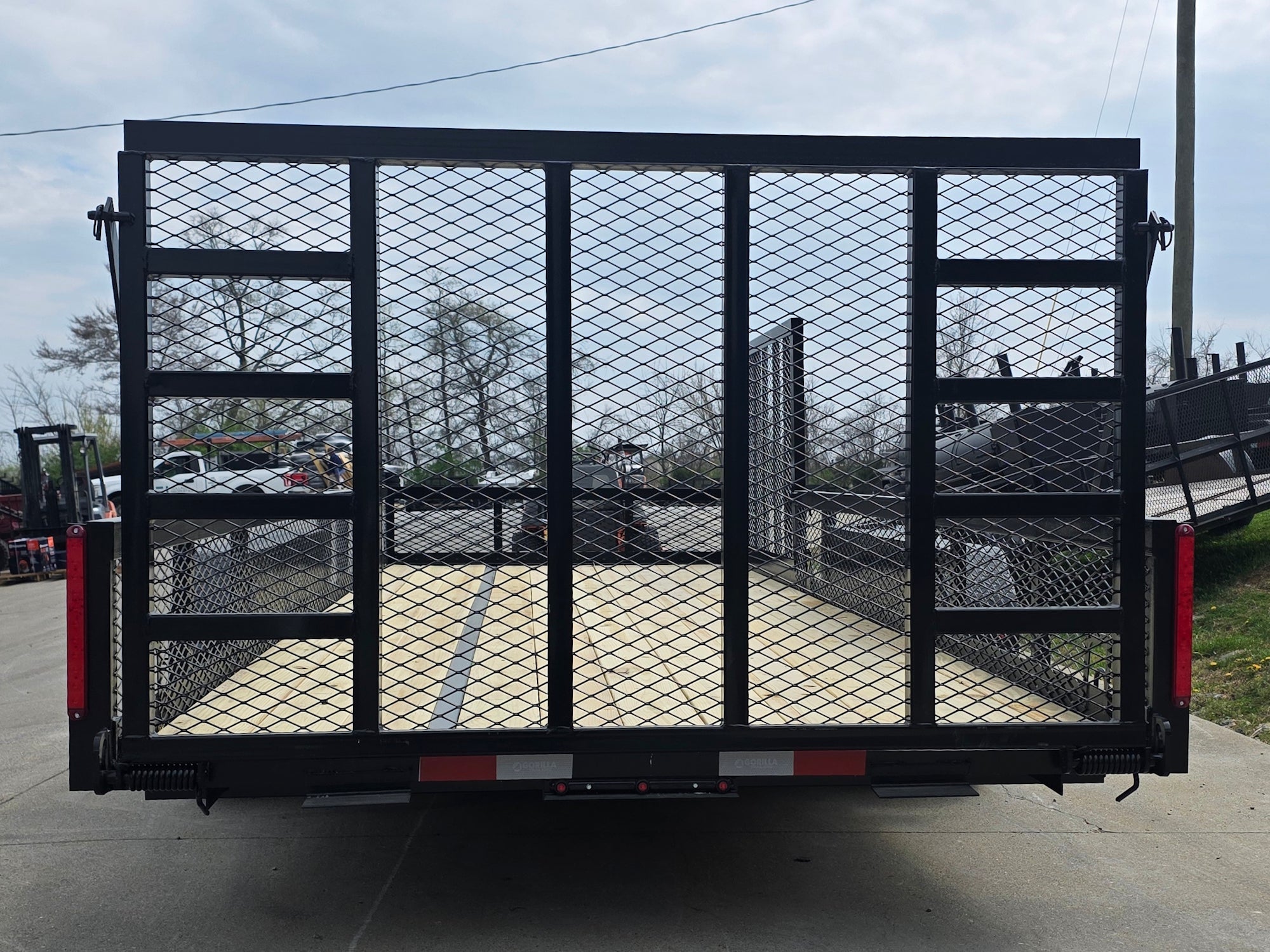 7x20 Powder Coated Utility Trailer with Side Gate and 18" Mesh (2) 5,200lb Axles - Image 5