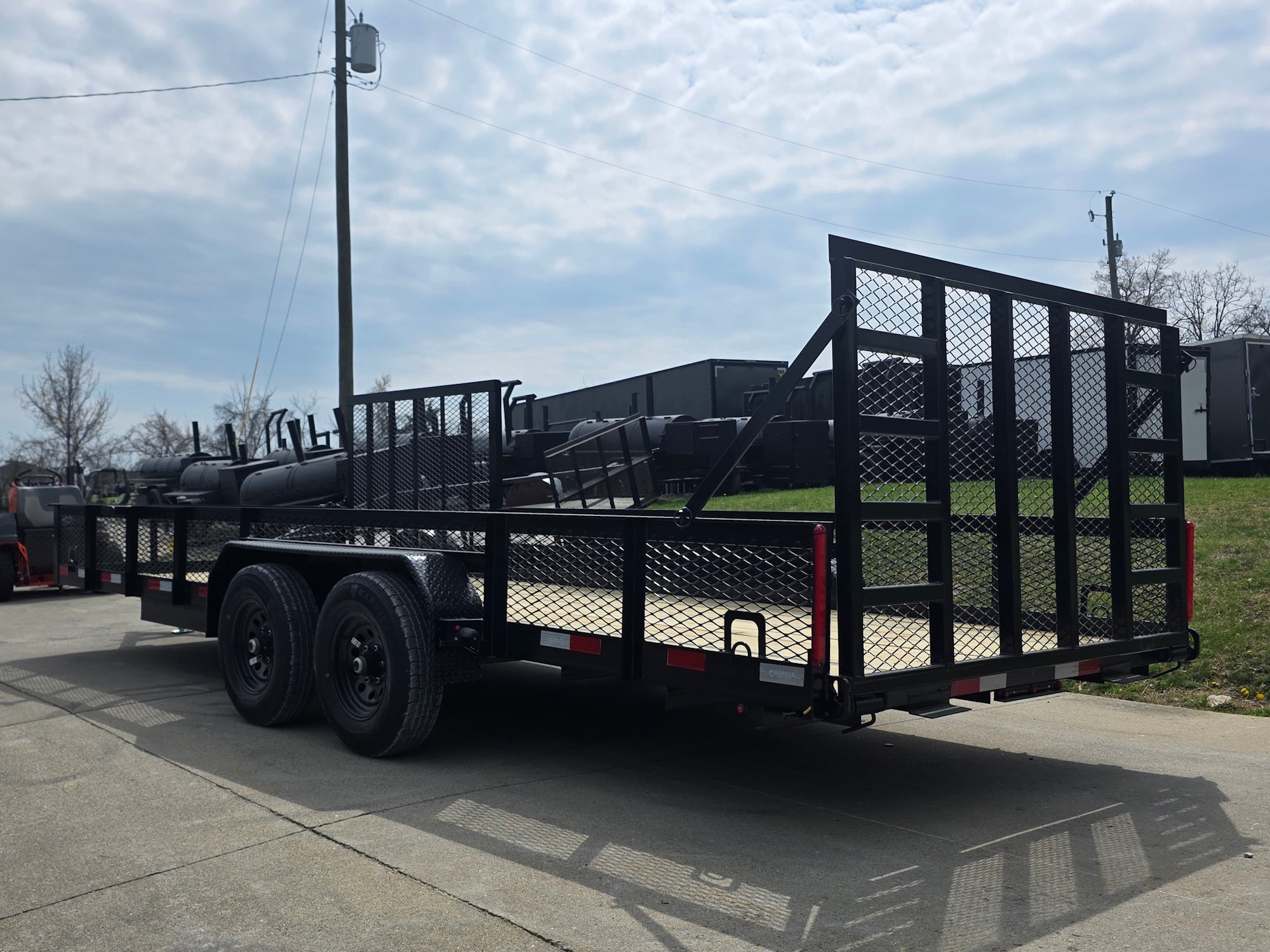 7x20 Powder Coated Utility Trailer with Side Gate and 18" Mesh (2) 5,200lb Axles - Image 6