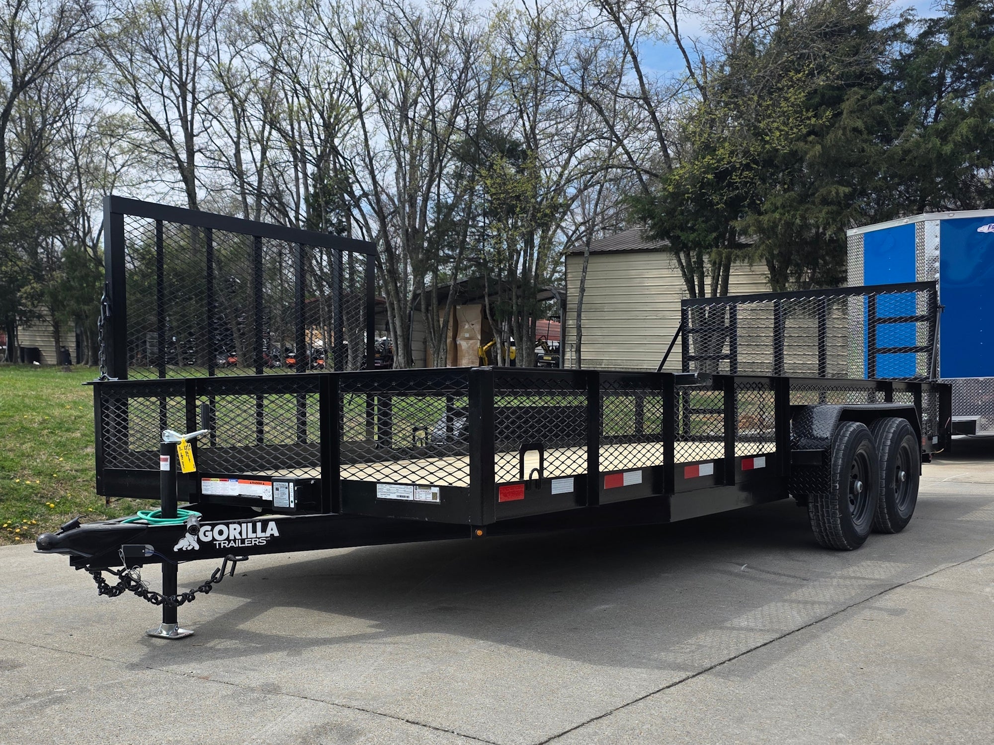 7x20 Powder Coated Utility Trailer with Side Gate and 18" Mesh (2) 5,200lb Axles - Image 8