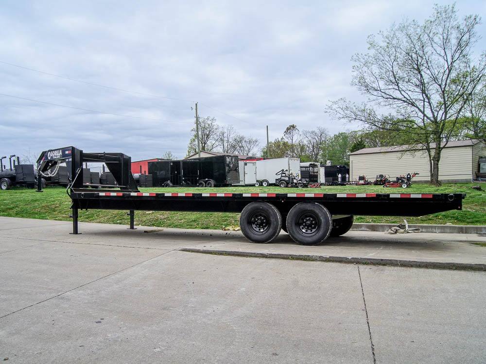 8.5x25 IBeam Gooseneck Straight Deckover Trailer (2) 7K Axles Slide Ramps 14K GVWR - Image 3