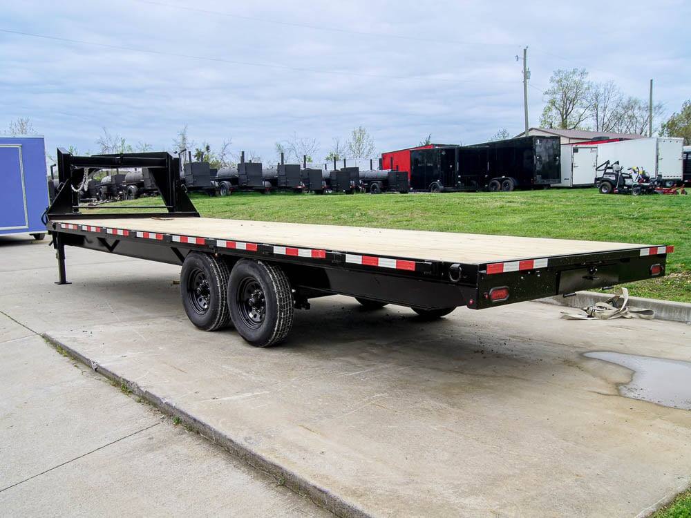 8.5x25 IBeam Gooseneck Straight Deckover Trailer (2) 7K Axles Slide Ramps 14K GVWR - Image 4