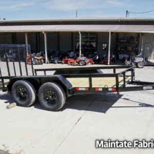 6.4x12 Straight Deck Utility Trailer (2) 3,500lb Axles with Brakes – Maintate Fabrication
